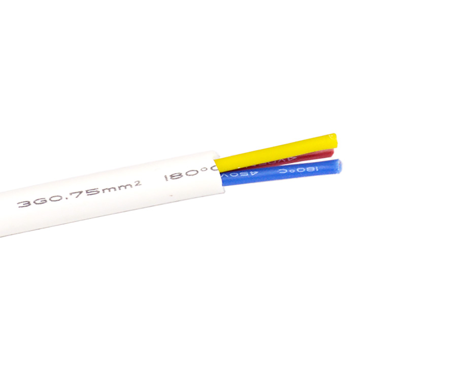 1-201105144603T8 Custom Flexible Silicone Rubber Insulation 3 Core 0.75mm2 Power Cable 7.0mm 2
